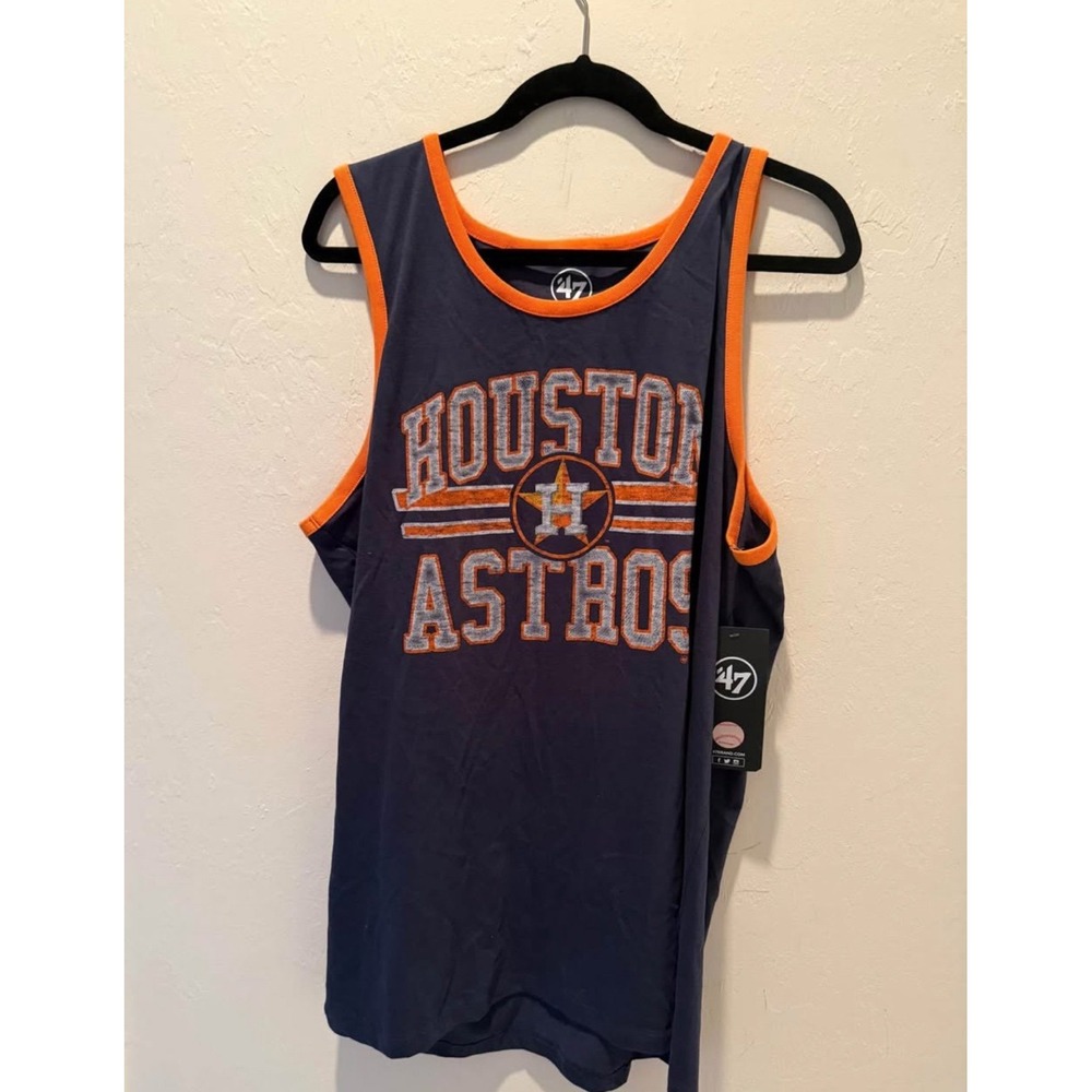 Men's Houston Astros Navy and Orange Tank Top-Size XL -NWT